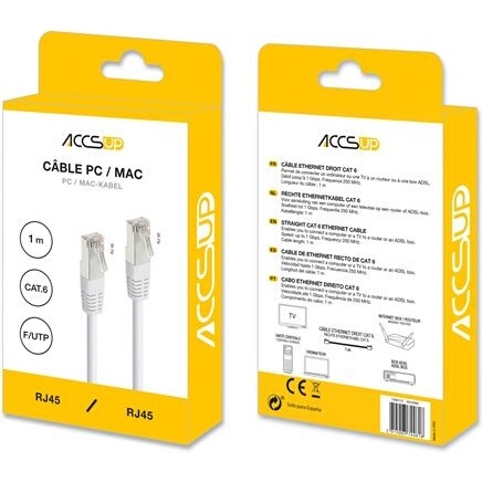 Câbles réseau Accsup CABLE RJ45 CAT6 DROIT 1M BLANC