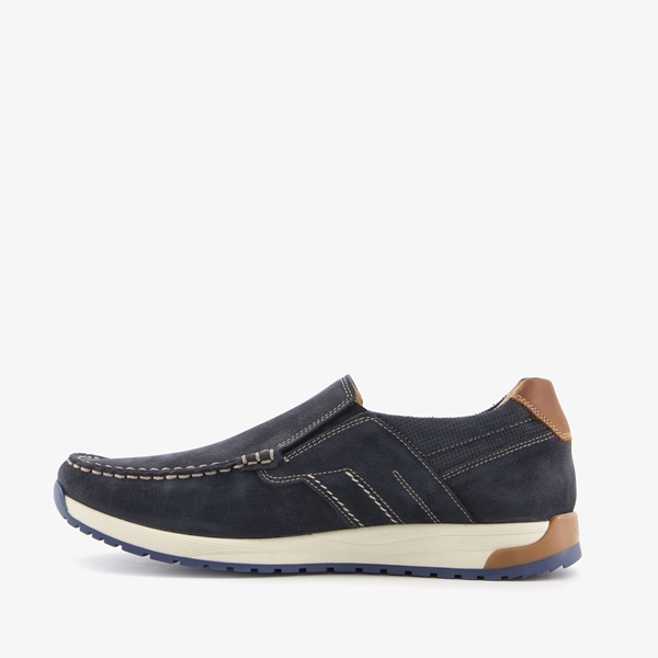 Van Beers leren heren instappers blauw