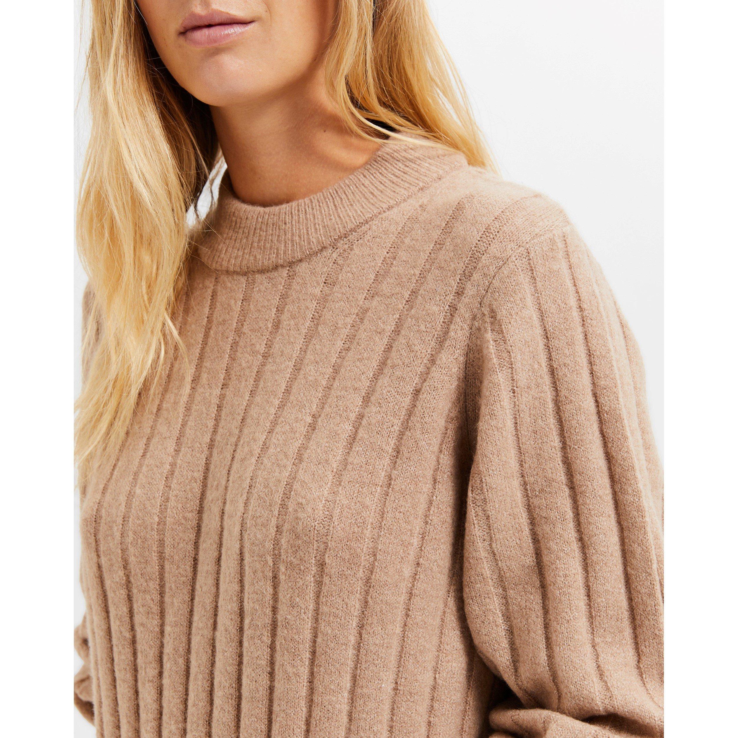 Selected Femme Curved Ribbed Knitted Dress
