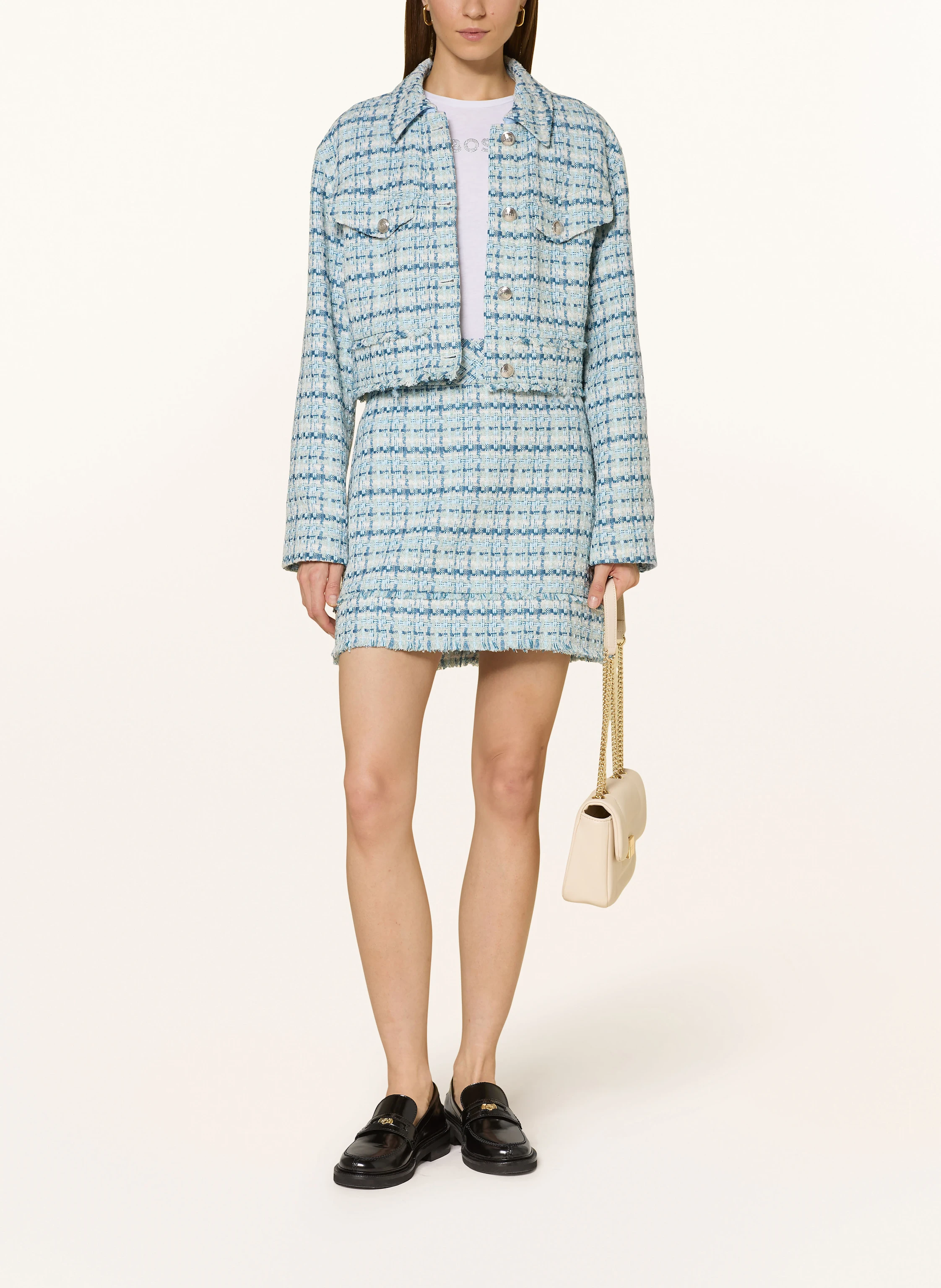 BOSS Kastenjacke JAFRSI aus Tweed