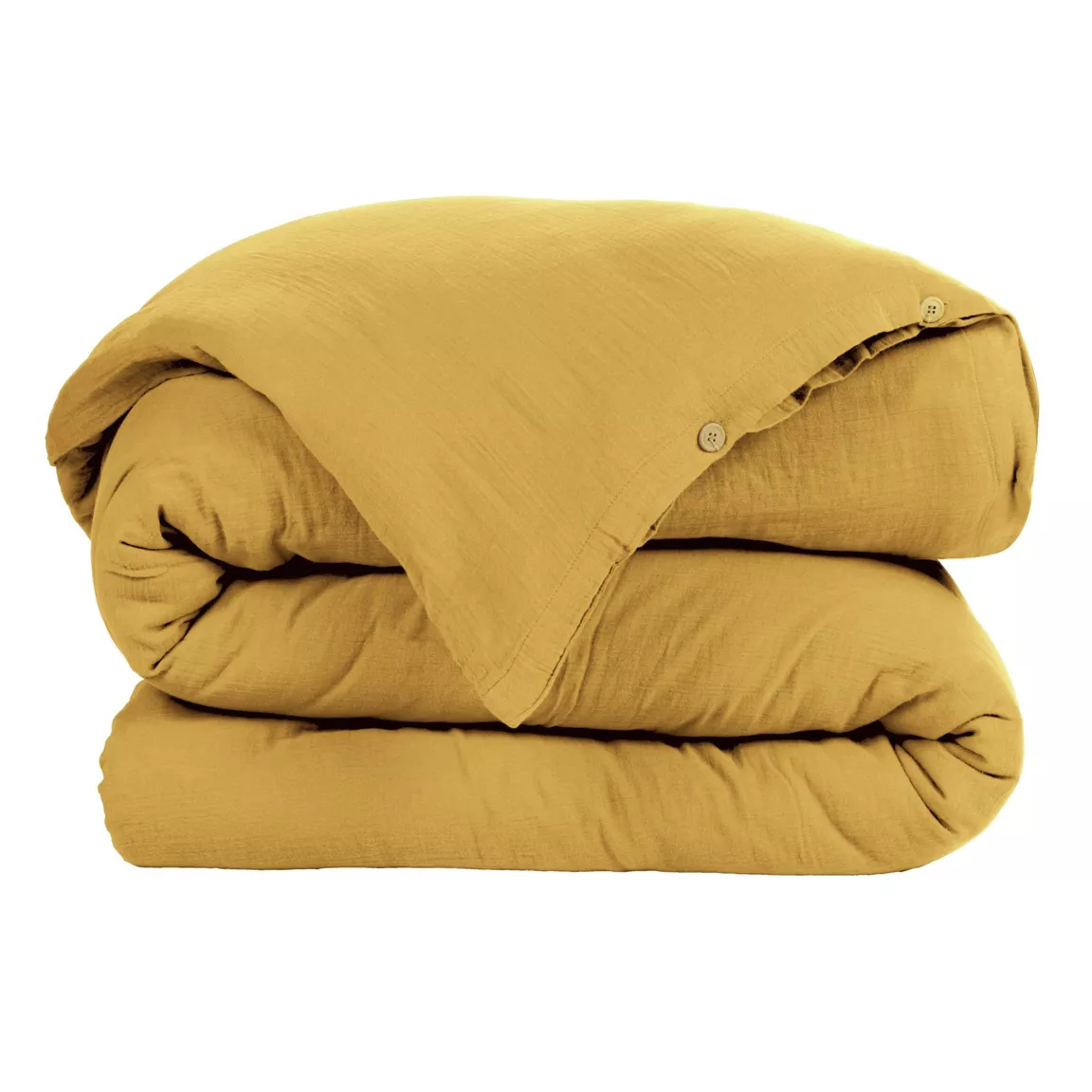 Housse de couette gaze de coton (140 x 200 cm) Gaïa Jaune safran
