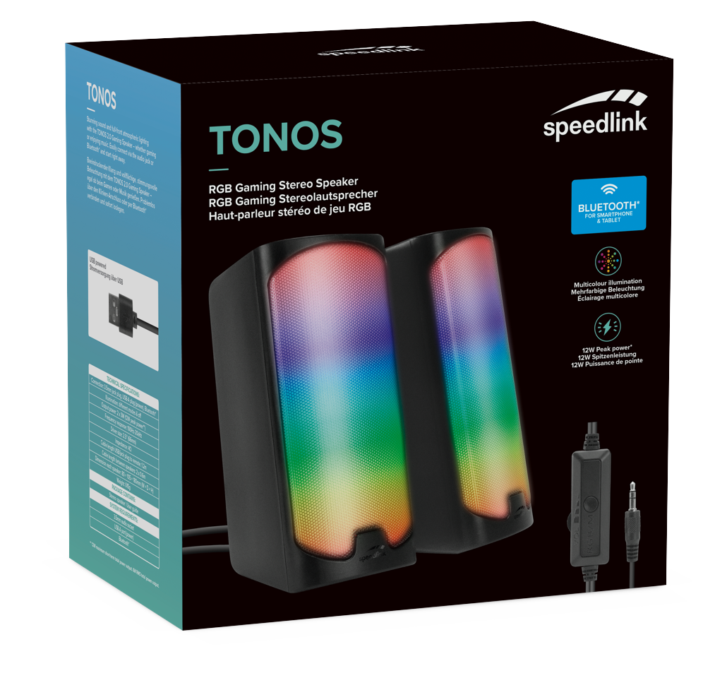 Speedlink - TONOS RGB Gaming Stereo Speaker, black