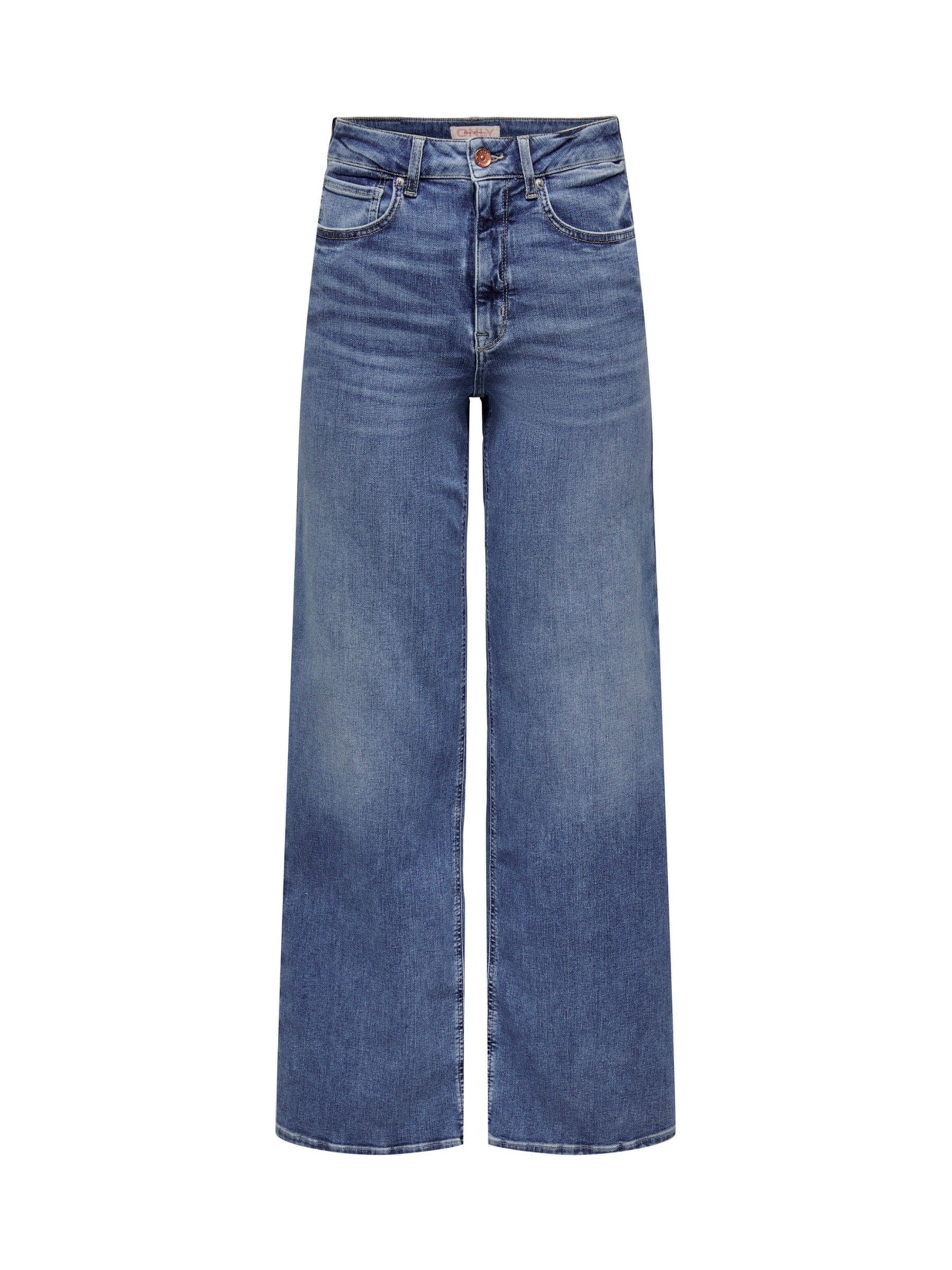 Blauw - ONLY Wide Leg High Waisted Jeans With Super Stretch