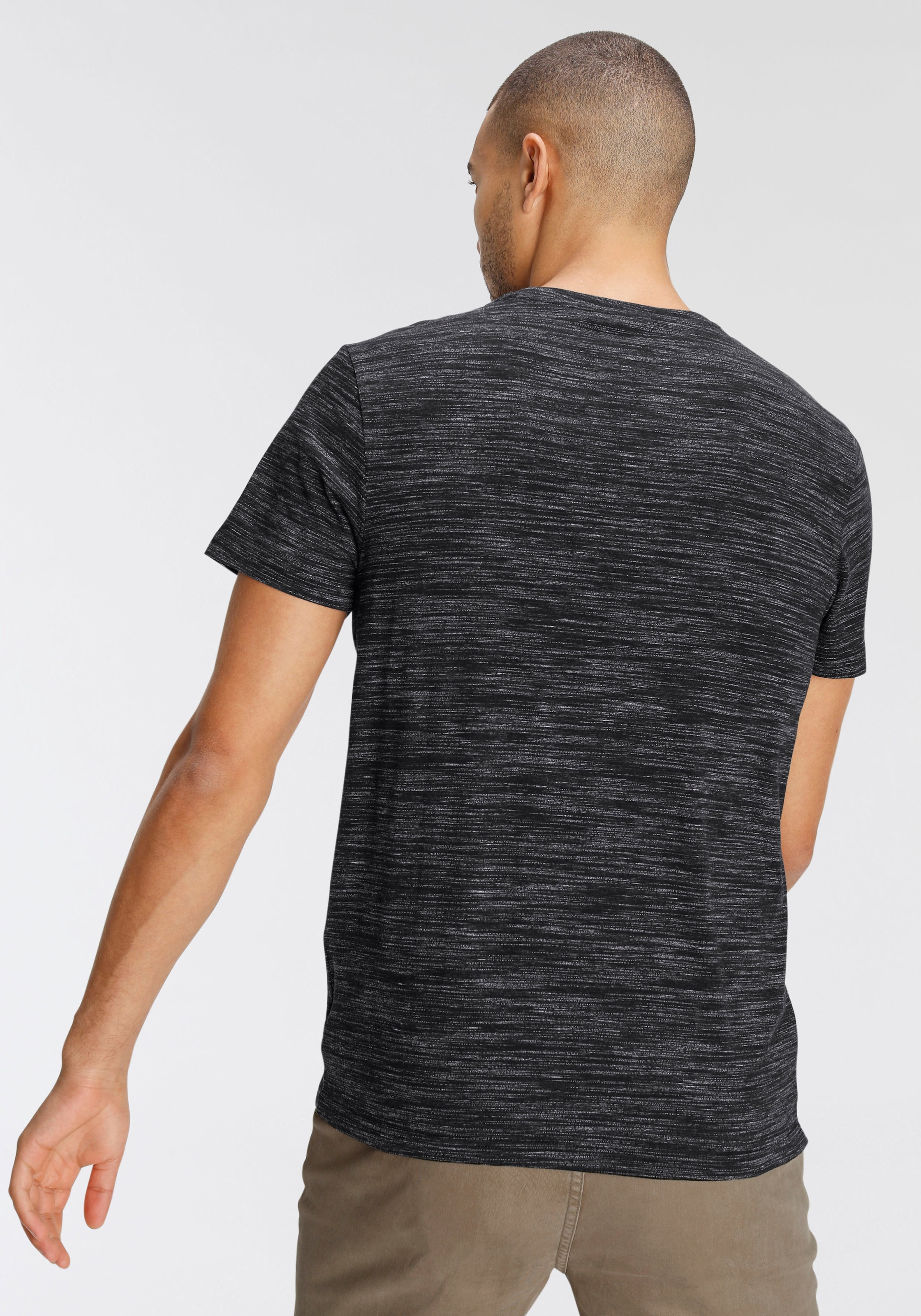 AJC T-Shirt , Kurzarm,  Regular Fit,  meliert,  Rundhalsausschnitt