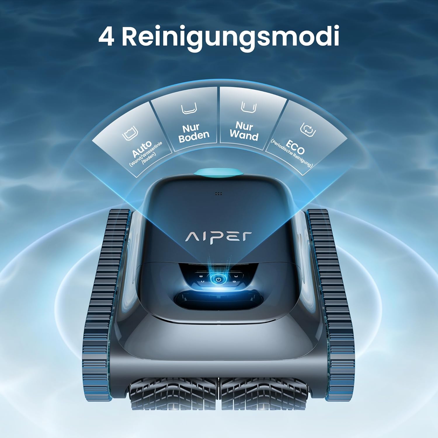 AIPER Scuba S1 APP Upgrade Poolroboter Akku, 180 Min Laufzeit, Ultrafeinfiltration, Pool Bodensauger mit Wand- & Wasserlinienreinigung, App-Steuerung & OTA-Updates, Poolsauger für Pools bis zu 150㎡
