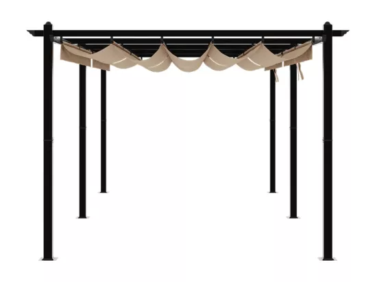 Tonnelle de jardin avec toit rétractable taupe 3x6 m aluminium