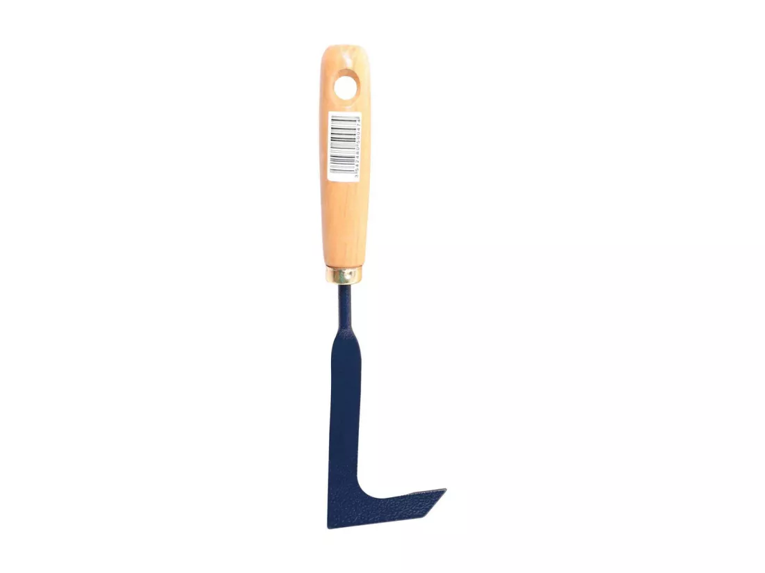 Couteau désherbeur affûté à dalles avec manche en hêtre