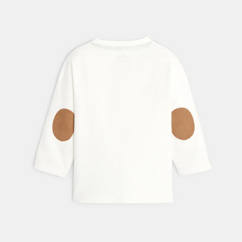 T-shirt tunisien flammé à patchs blanc bébé garçon Blanc