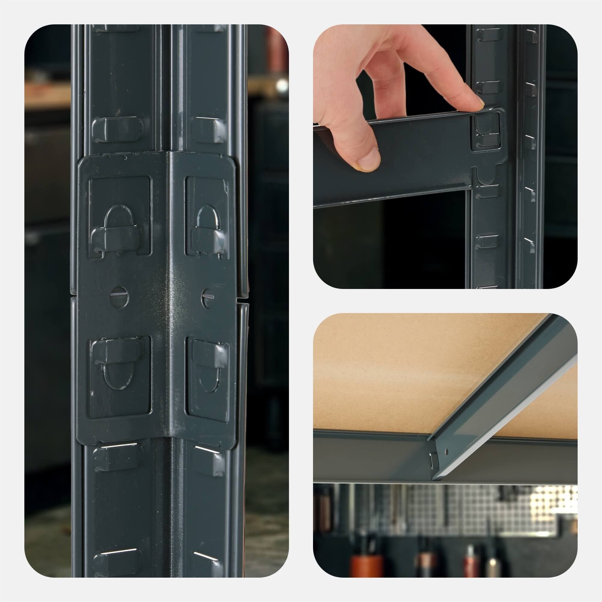 Schwerlastregal 180x90x40 cm 875 kg Schwarz