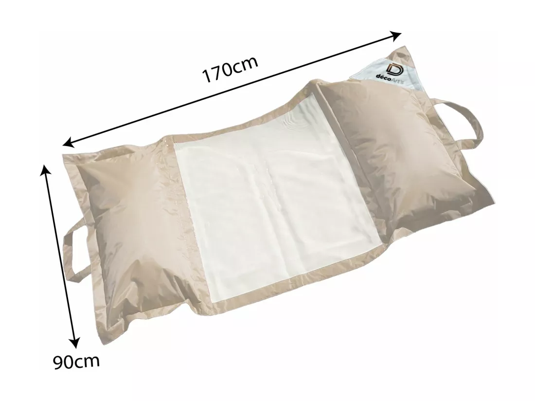 Pouf piscine en Polyester 170x90 cm Beige
