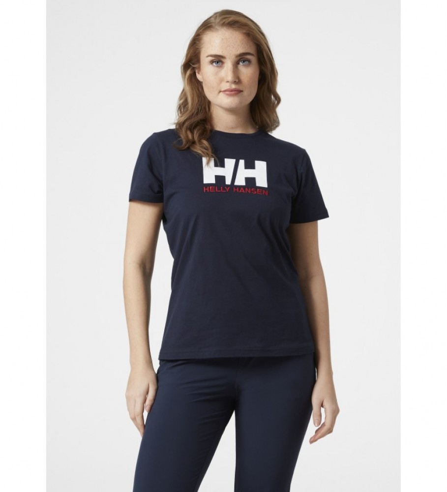 Camiseta Helly Hansen com o logotipo HH azul marinho