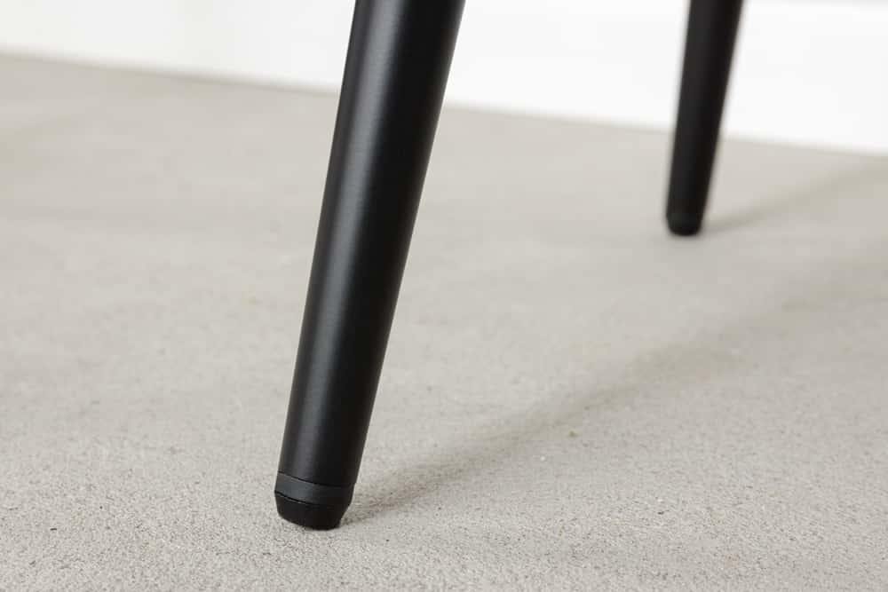 Design Barhocker MILANO senfgelb Samt Barstuhl mit Lehne Metall schwarz