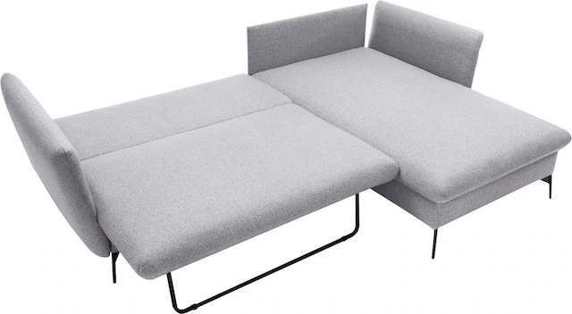 GOODproduct Ecksofa »LIVORNO,258 cm, L-Form,« Schlaffunktion u. Bettkasten (139/224cm), Samt, Struktur, Webstoff