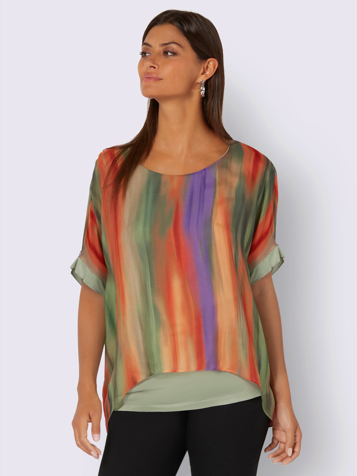 Chemisier long mélange de soie et viscose de qualité