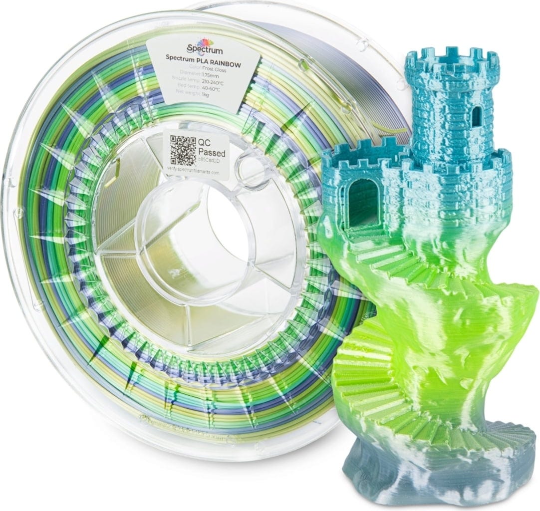 Spectrum  PLA Silk Rainbow Frost Gloss, 1,75 mm / 1000 g    PLA Material mit Farbverläufen & Satineffekt