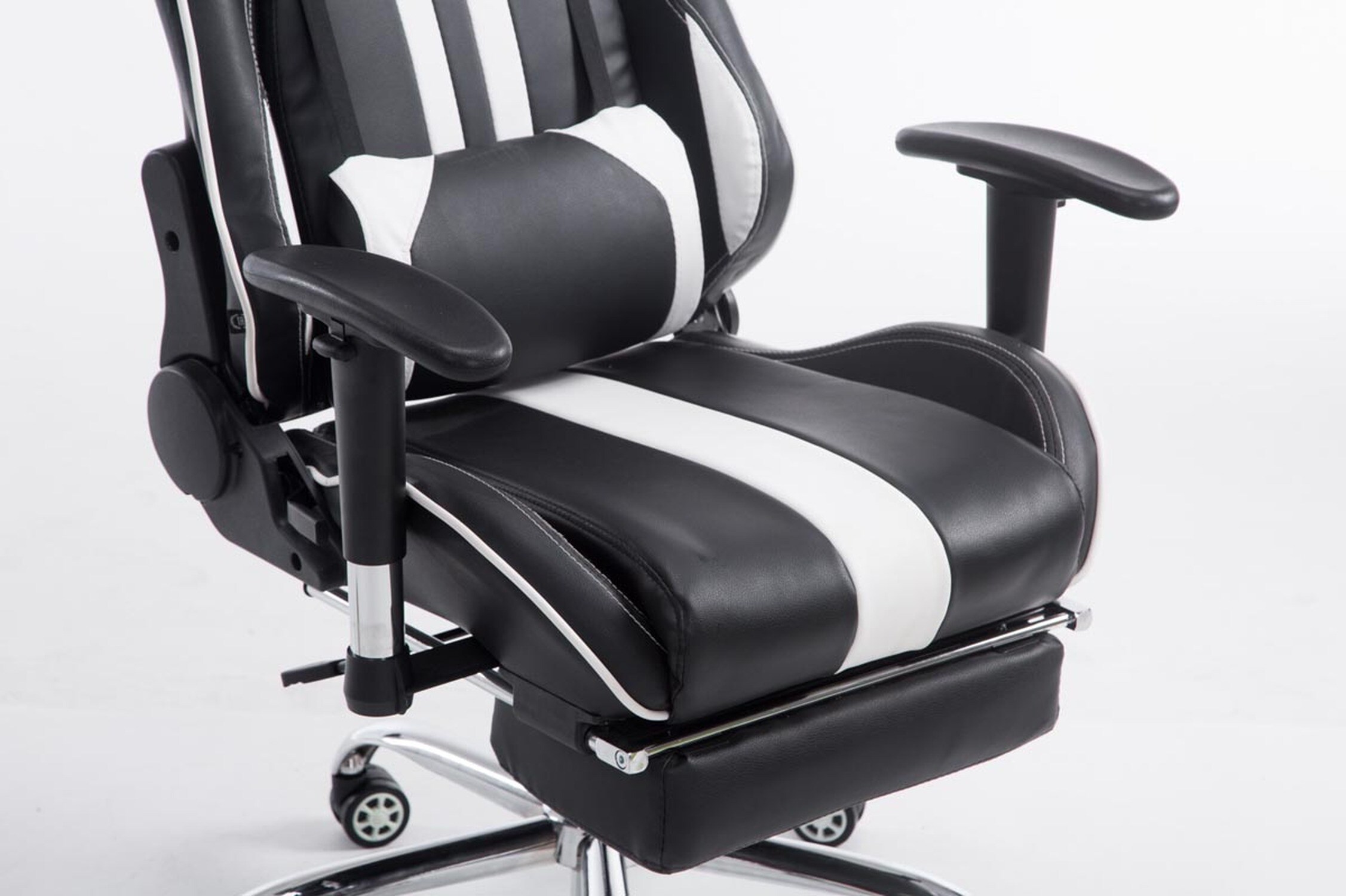 TPFLiving Racing Bürostuhl Limitless mit FußablageSchwarz/Blau