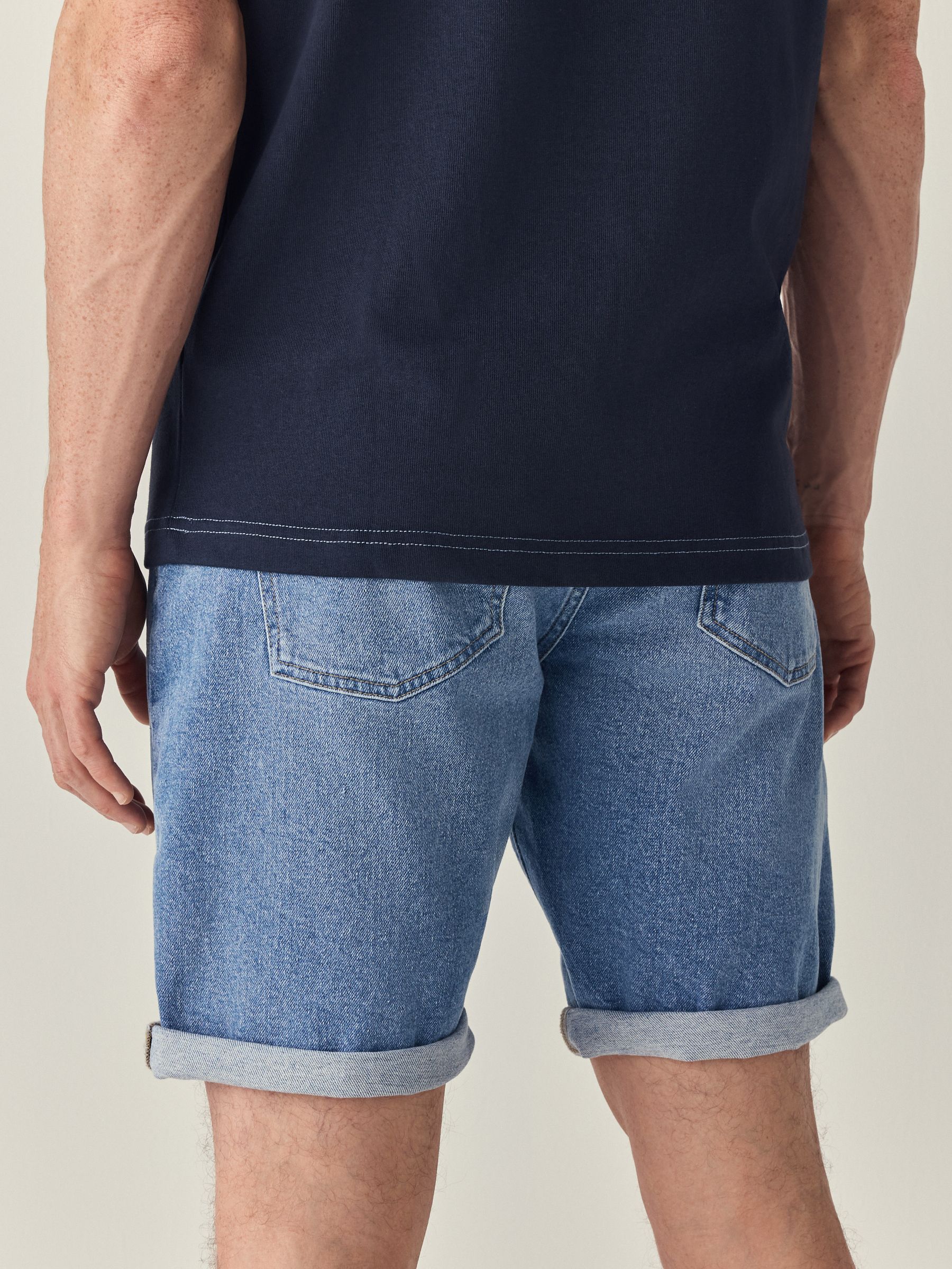 Lichtblauw - Slim Fit - Stretch denim short