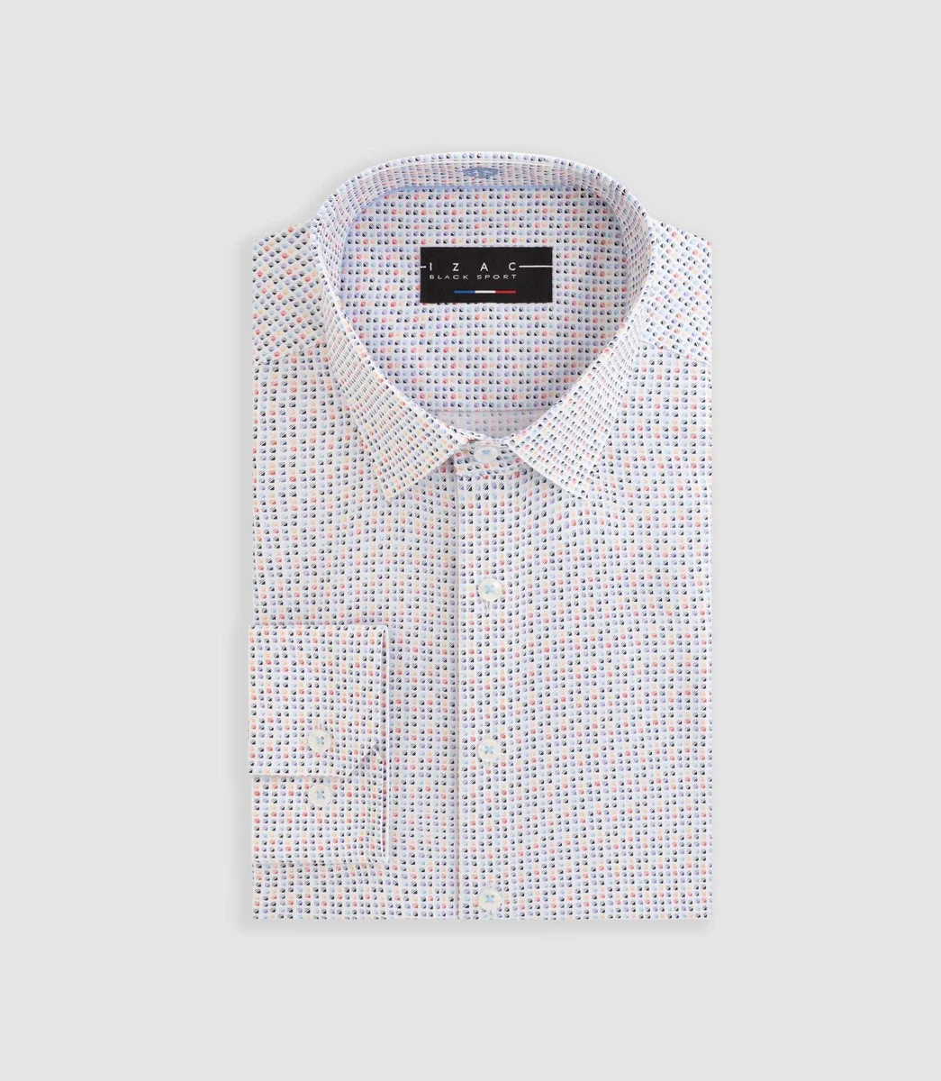 Chemise à imprimé geometrique blanche 