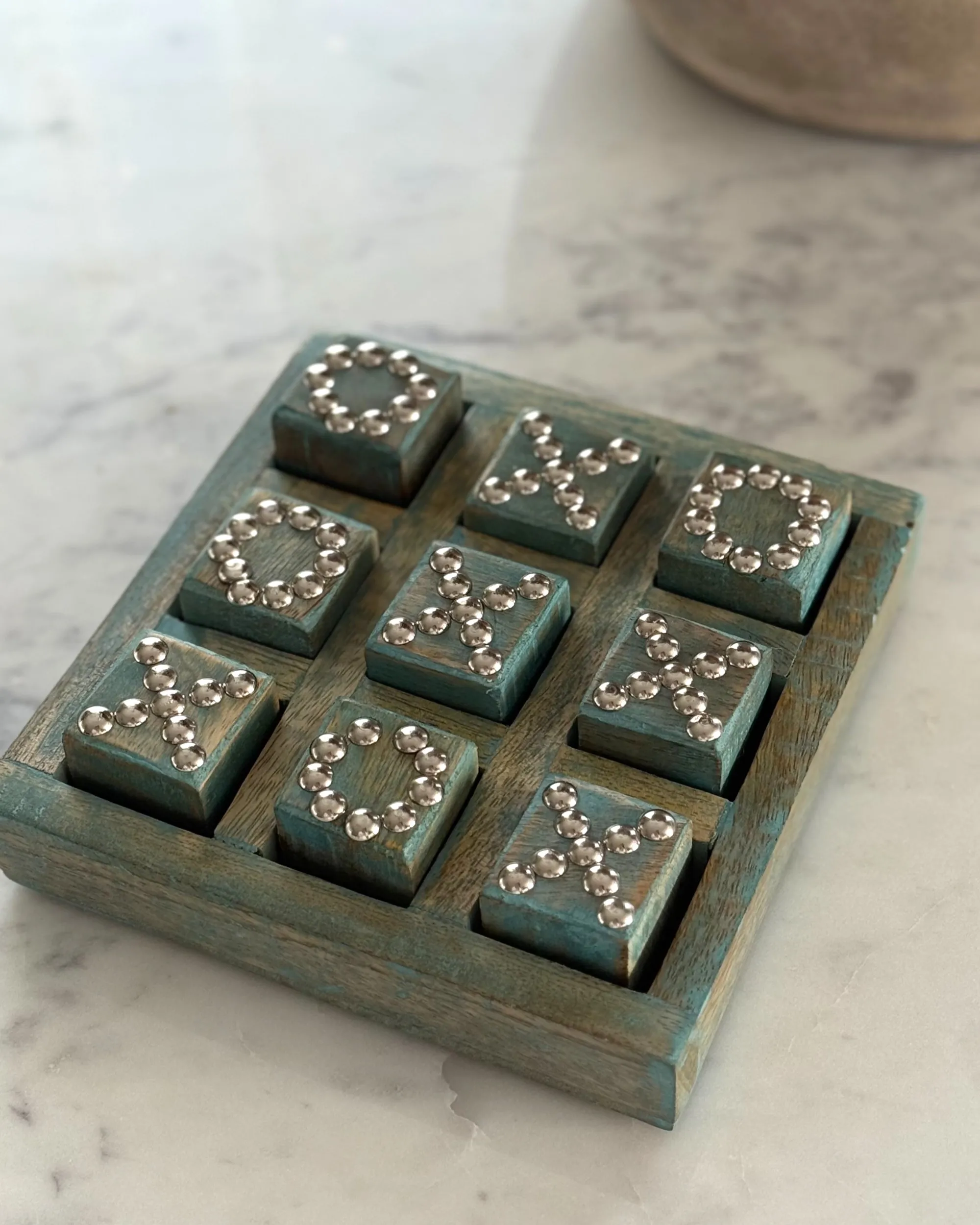 Tic-Tac-Toe spel KINA Mangohout Blauw