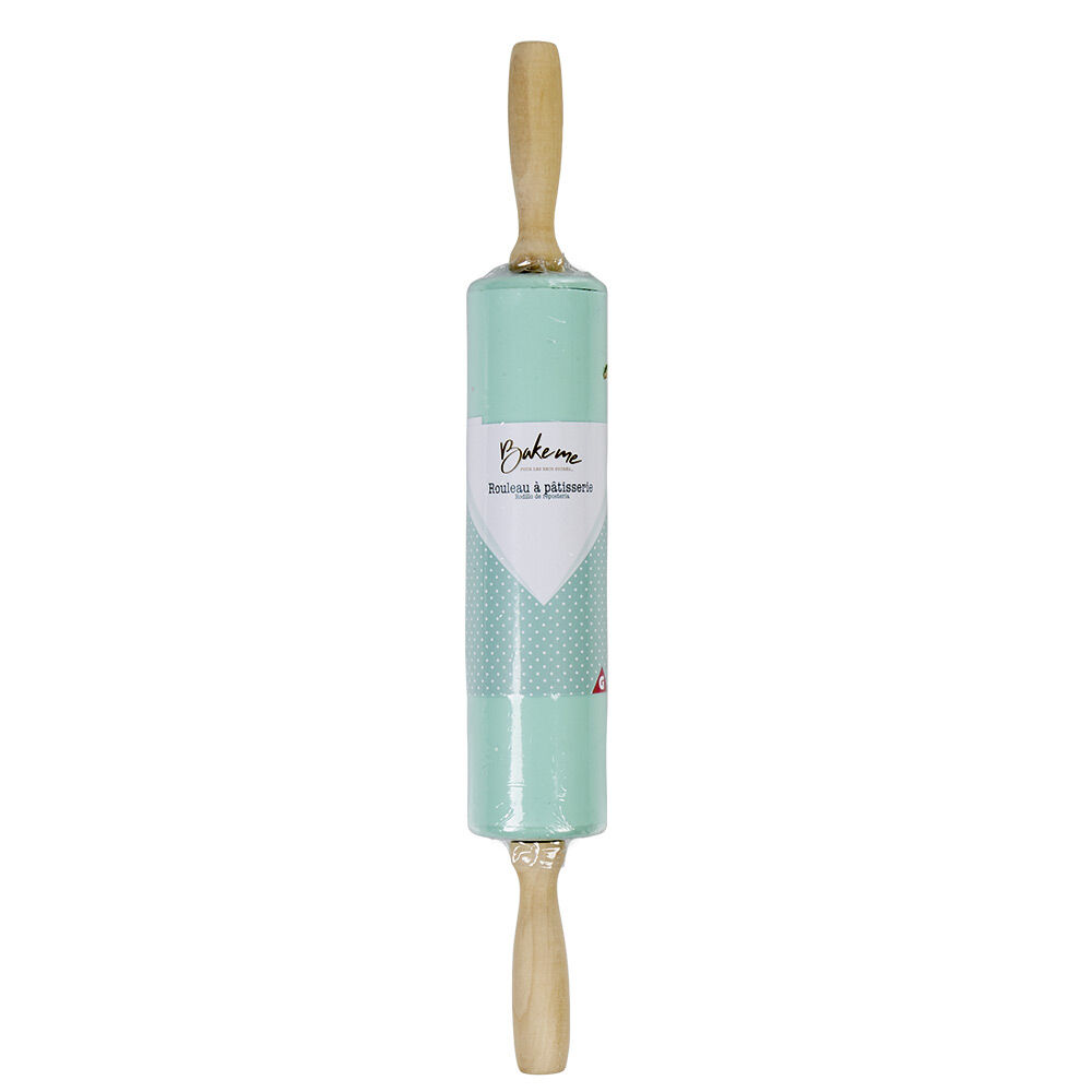 Rouleau à pâtisserie en silicone avec manche en bois