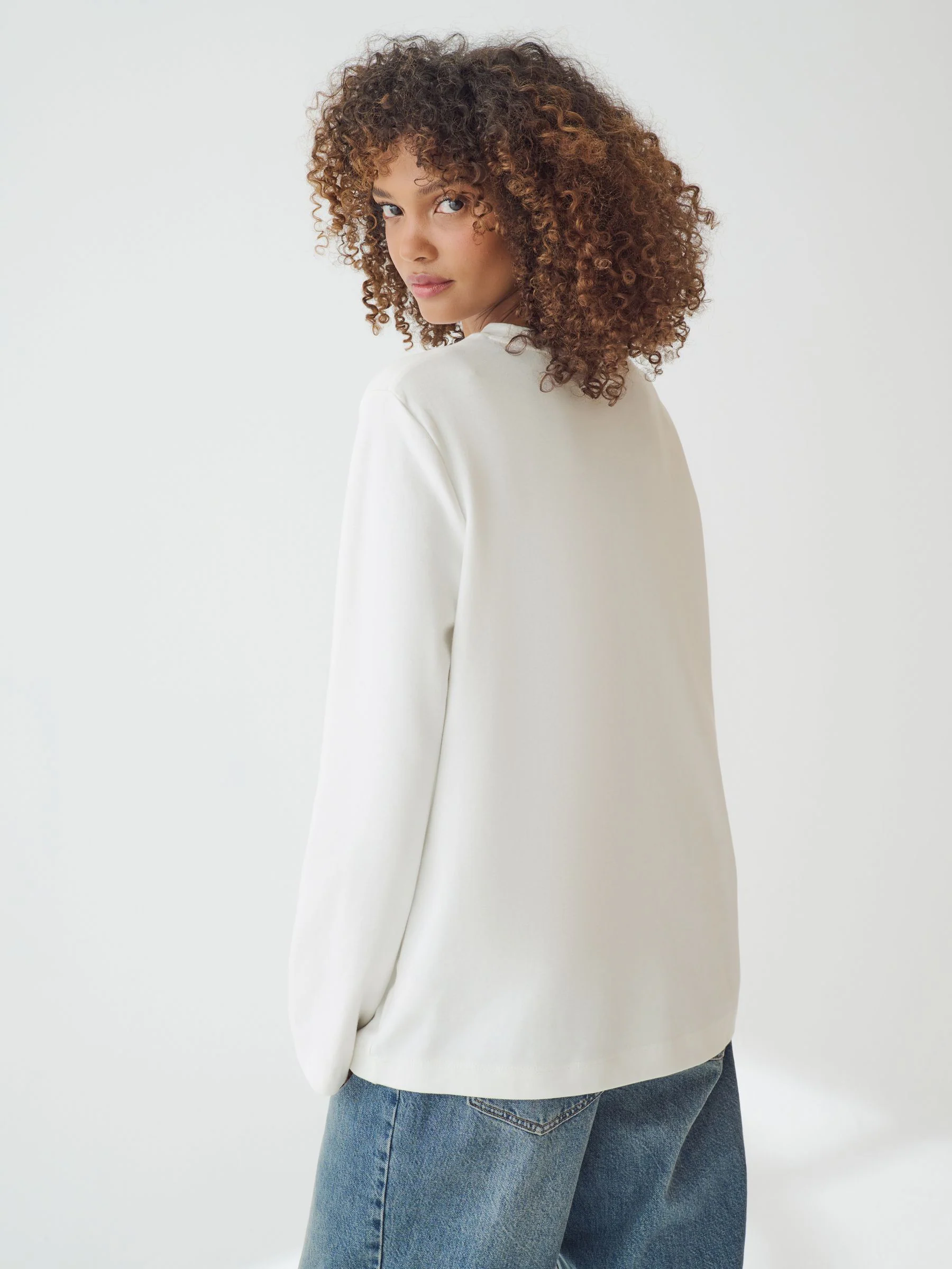 Zwart/wit - Dikke T-shirts met lange mouwen en ronde hals 2 stuks