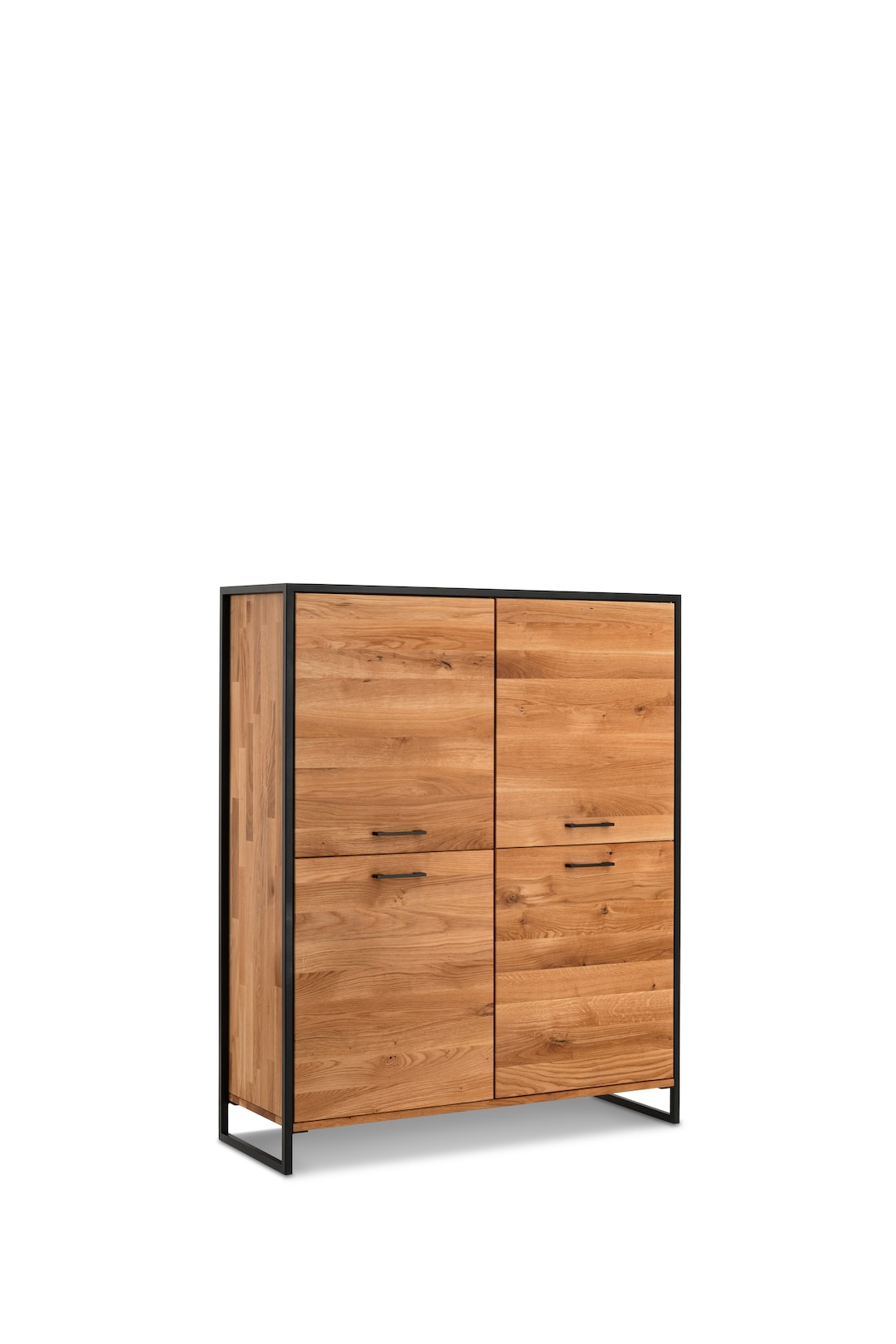 VALMONDO Highboard FRAME 115 x 138 cm Eiche massiv natur geölt/schwarz