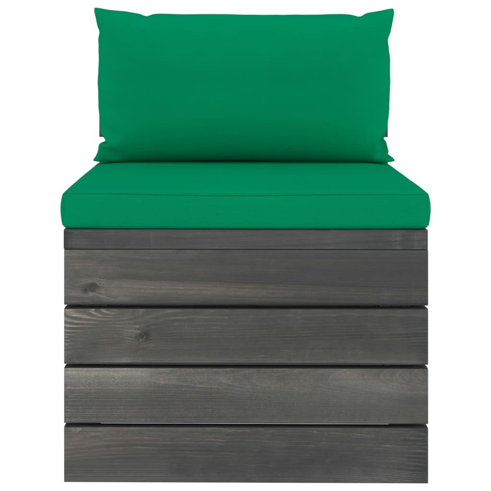Salon de jardin palette meuble d'extérieur ensemble de mobilier 6 pièces avec coussins bois de pin massif