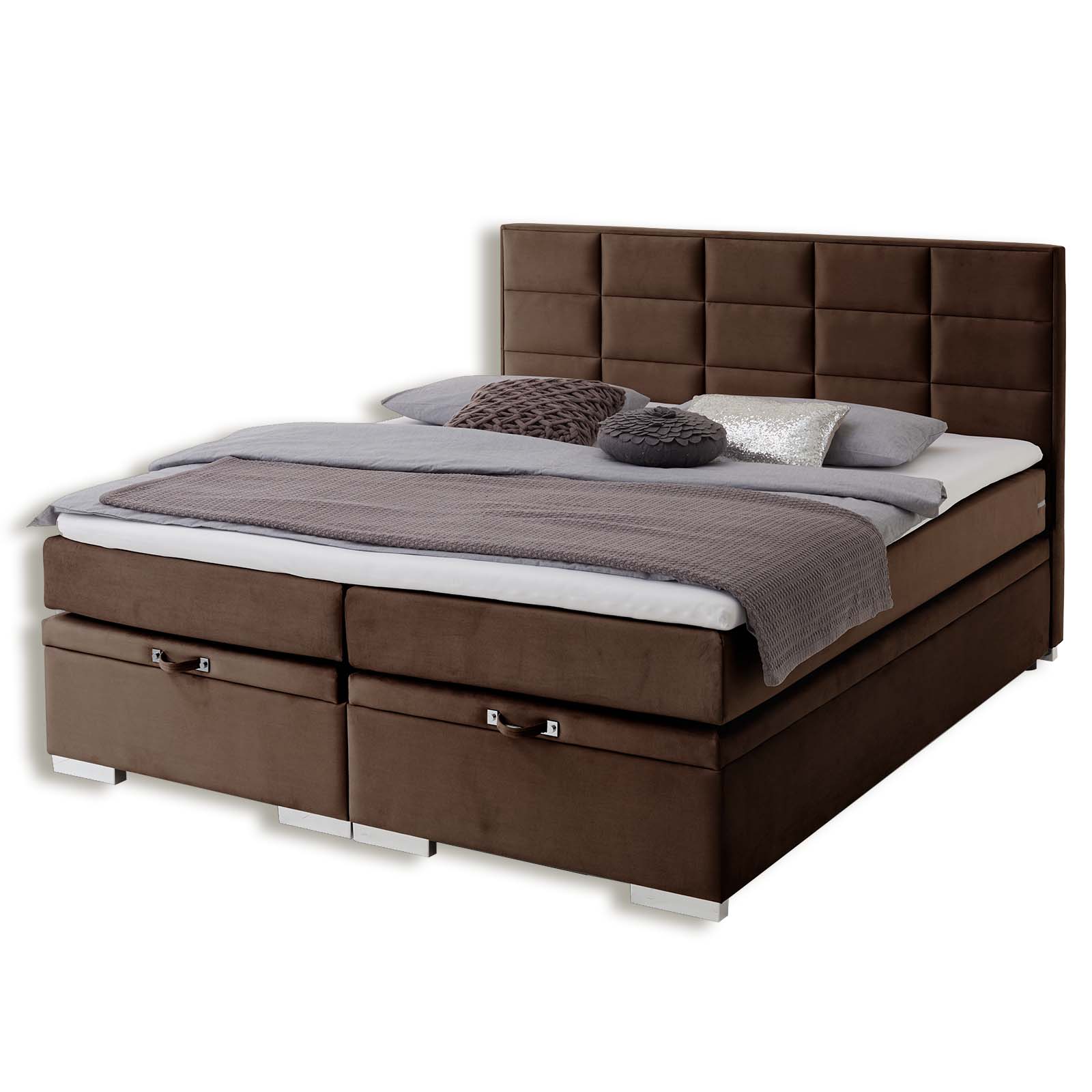 Boxspringbett - braun - H3 - 140x200 cm