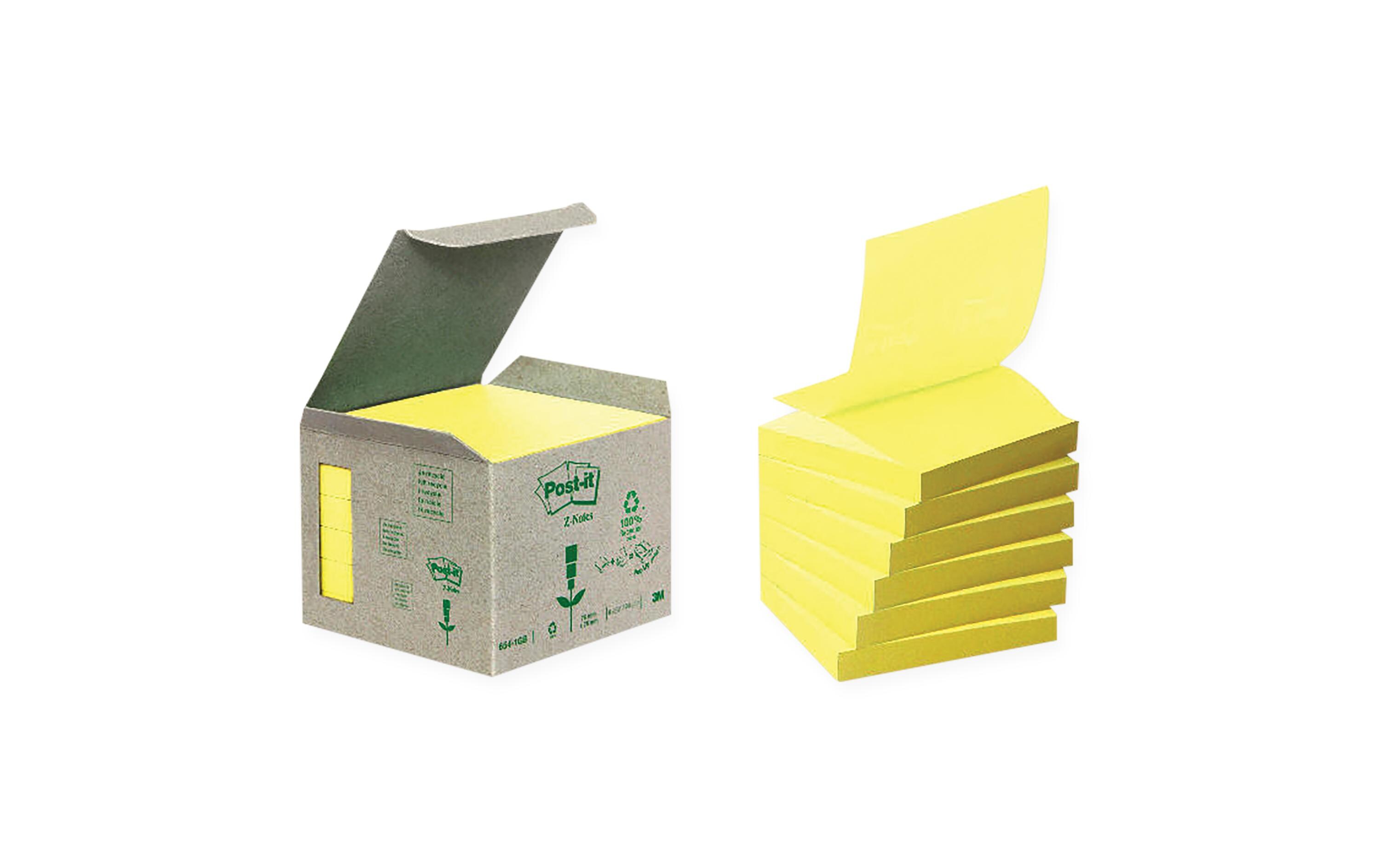 Notizzettel Post-it Z-Notes Recycling Gelb, 6 BlöckeHaftnotizen