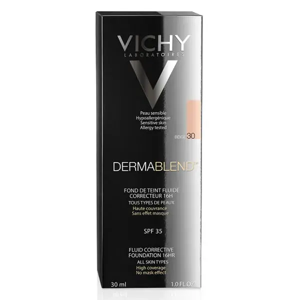 Base Corretiva Vichy Dermablend 16h Fluida nº 30 Bege 30ml