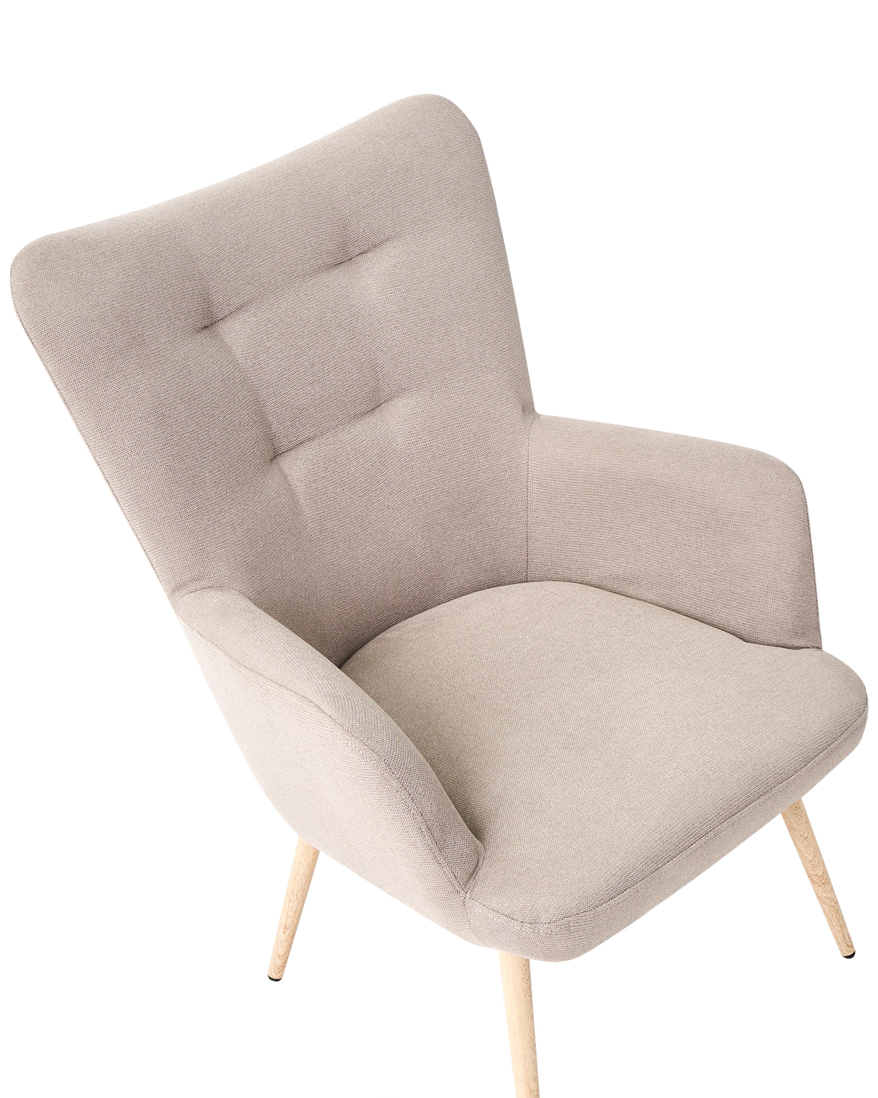 Oorfauteuil VEJLE met voetenbank Stof Beige