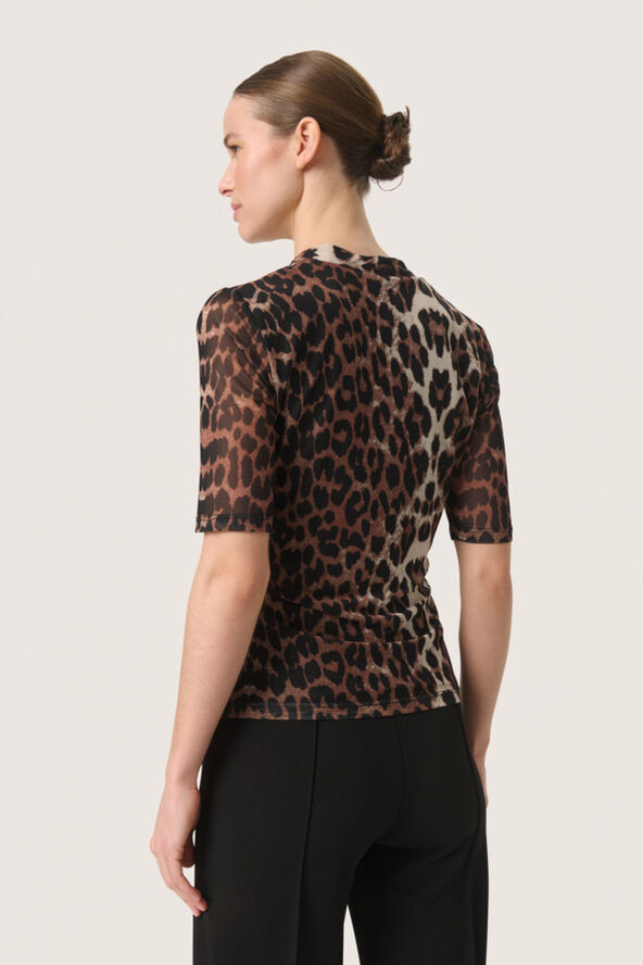 Soaked in Luxury SLAldora Wrap Blouse Leopard pattern