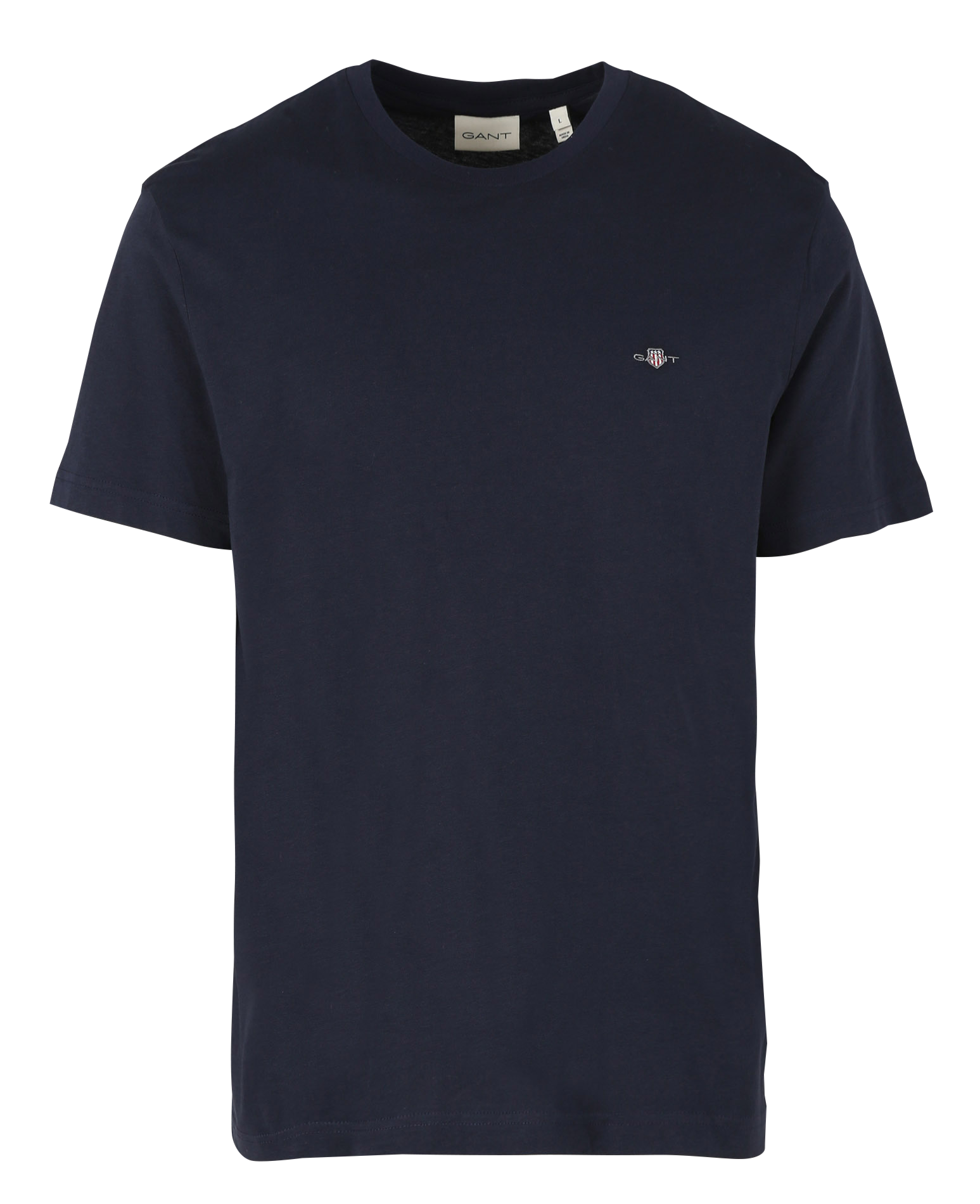 Tee-shirt col rond droit en coton | Bleu