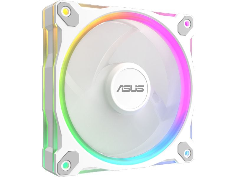 ASUS PC-Lüfter Prime MR120 Fan ARGB Reverse 3 in 1 Weiss 3er-Pack leiser Reverse-Lüfter mit rückseitiger ARGB-Beleuchtung und PWM-Steuerung