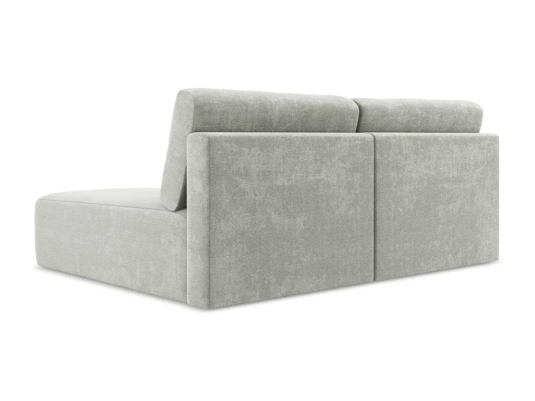 Canapé d’angle 3 places droit sans accoudoir convertible en Chenille - gris clair - KONA