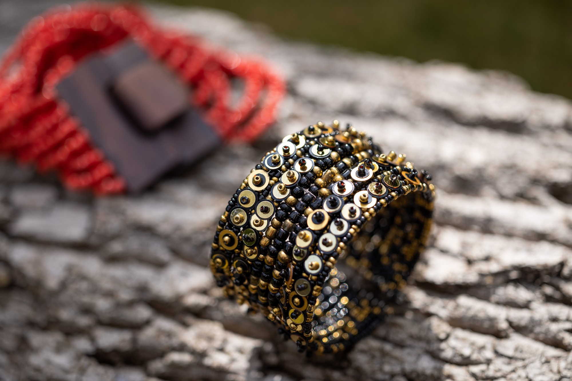 Armreif 'Squin', schwarz, gold, Ø 8 cm, H 7 cm günstig bestellen