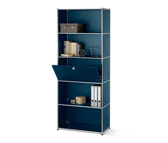 Hohes Regal »CN3« mit Klappenfach, blau