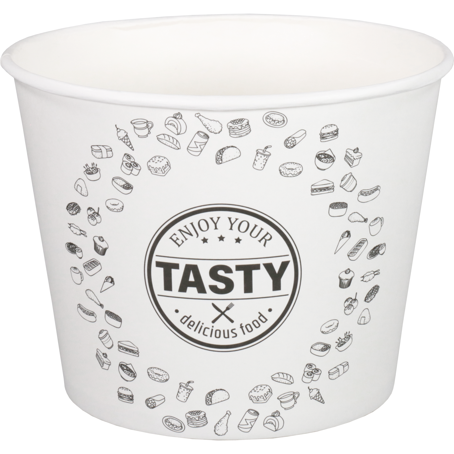 Depa Bak, Karton + PE, 3800ml, TASTY, incl. deksel, foodbucket, 168mm, wit