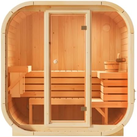 Innensauna Ellipso M, Sauna mit Glasfront, 42 mm Wandstärke, 3 Personen