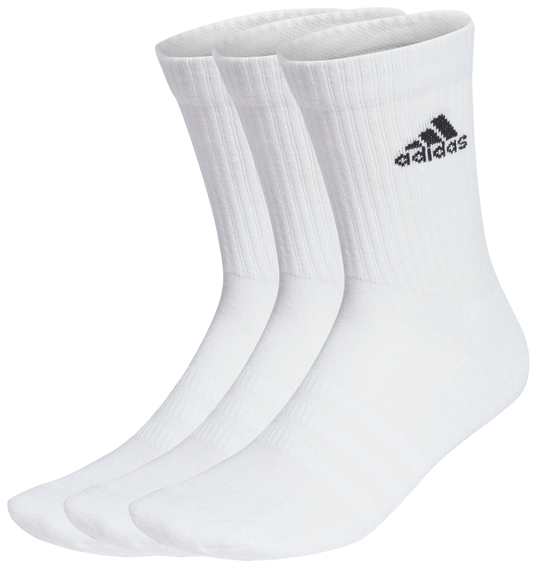 Cushioned Crew Sokker 3pk White/Black
