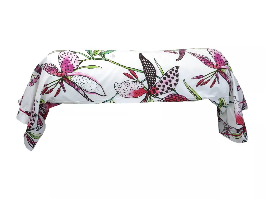Taie de traversin 240x43 cm coton PÉNÉLOPE Rose
