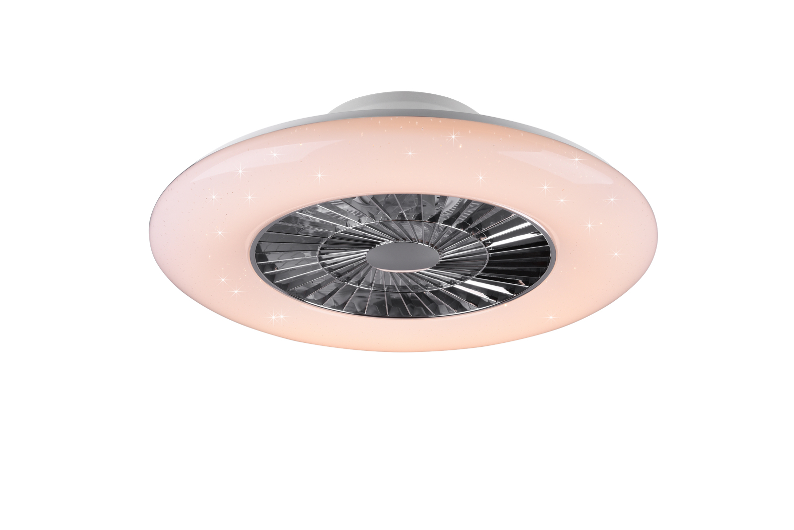 LED-Deckenventilator - weiß-chrom - Starlight-Effekt