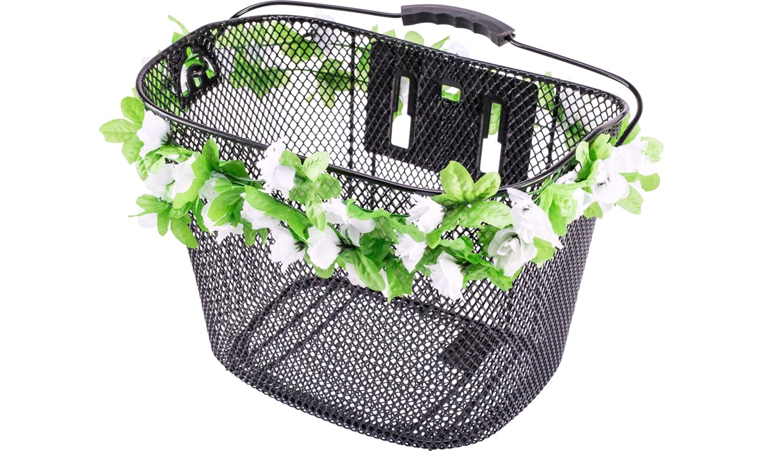 Blomsterkrans til cykelkurv hvid