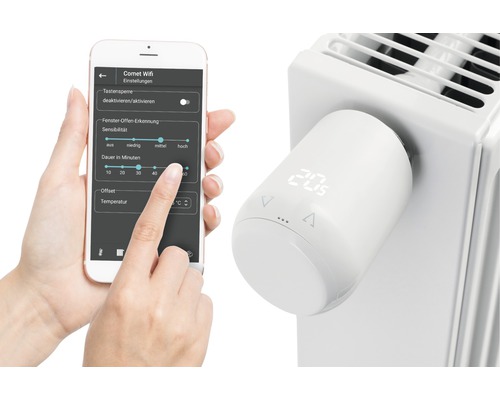 Eurotronic Draadloze Thermostaat Comet Wifi M30 x 1,5 wit 700200 - Compatibel met SMART HOME van hornbach