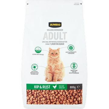 Jumbo Volledig Diervoeder Adult Kip & Rijst 800 g