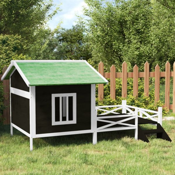 Casota para Cães 159x120x88,5 cm Pinho Maciço Cinzento - 172271 - 172271