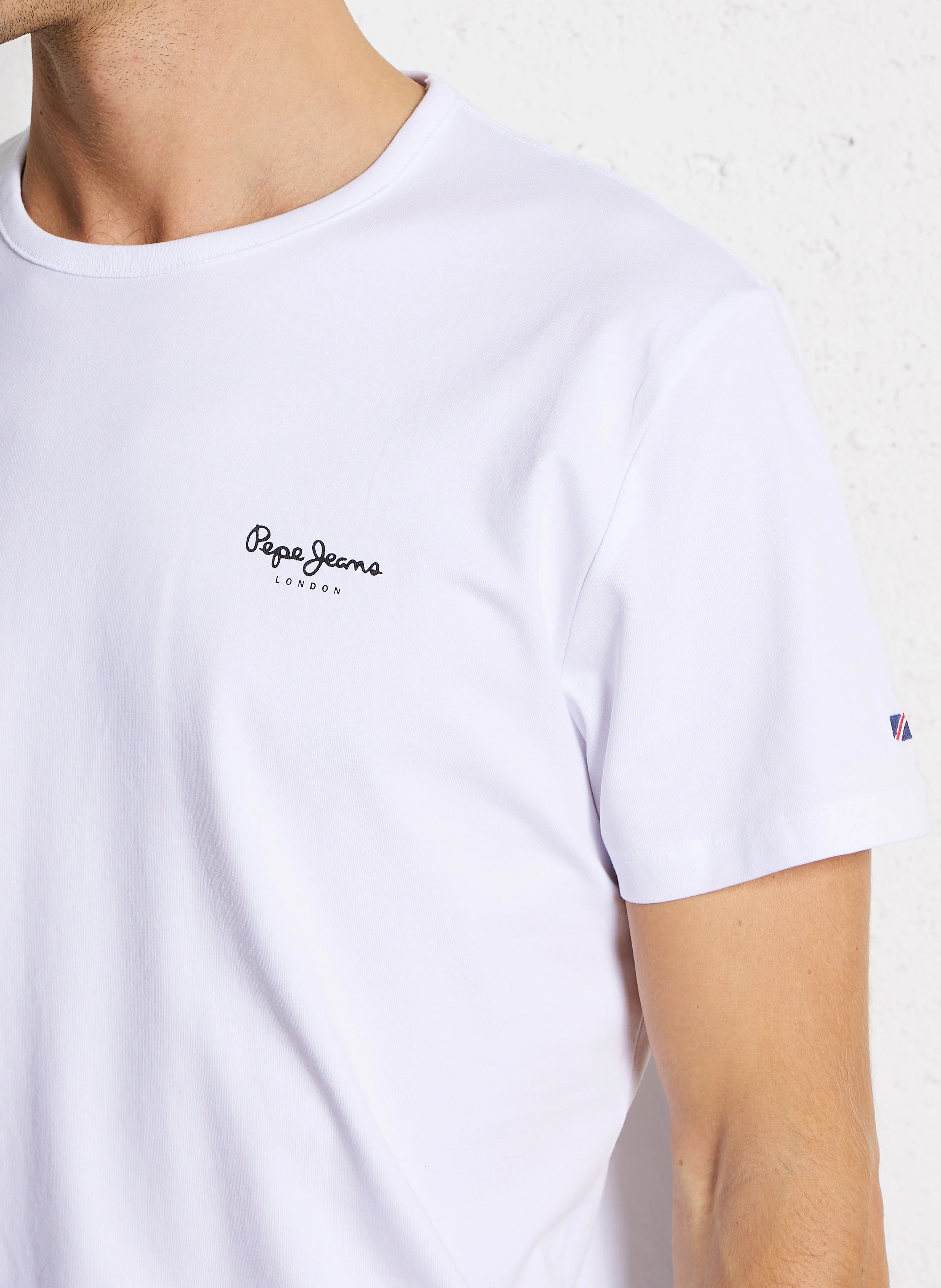 Tee-shirt droit en coton mélangé | Blanc