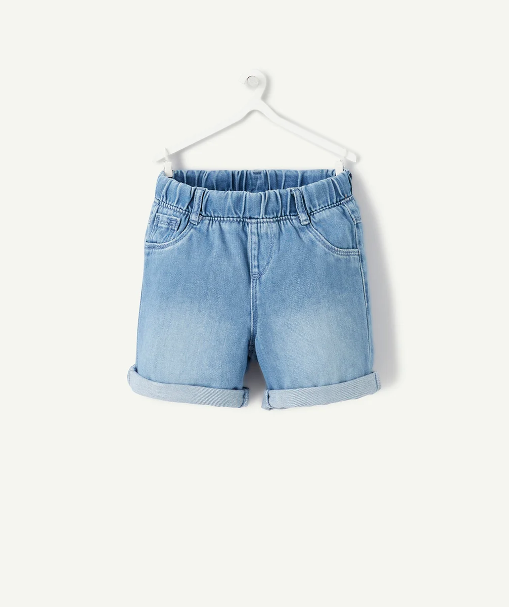 BERMUDA BÉBÉ GARÇON EN COTON DENIM À FAIBLE IMPACT ENVIRONNEMENTAL
