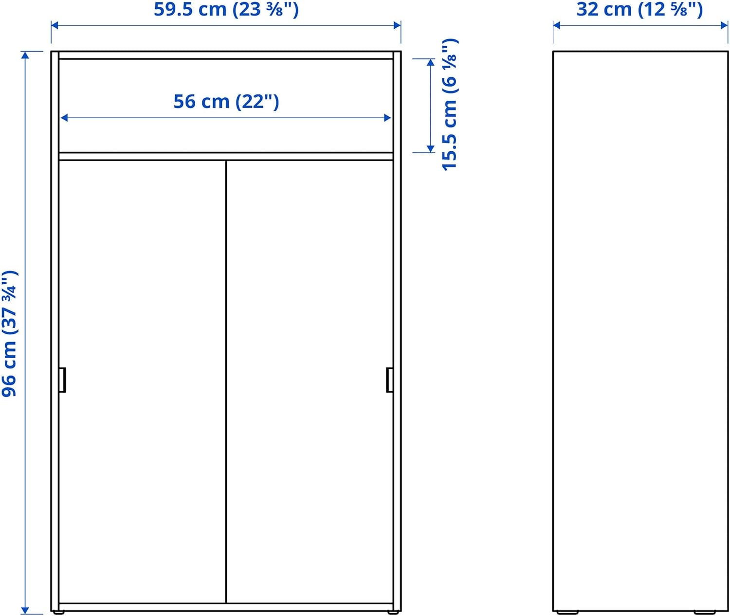 IKEA SPIKSMED Schrank, 60x96 cm, hellgrau