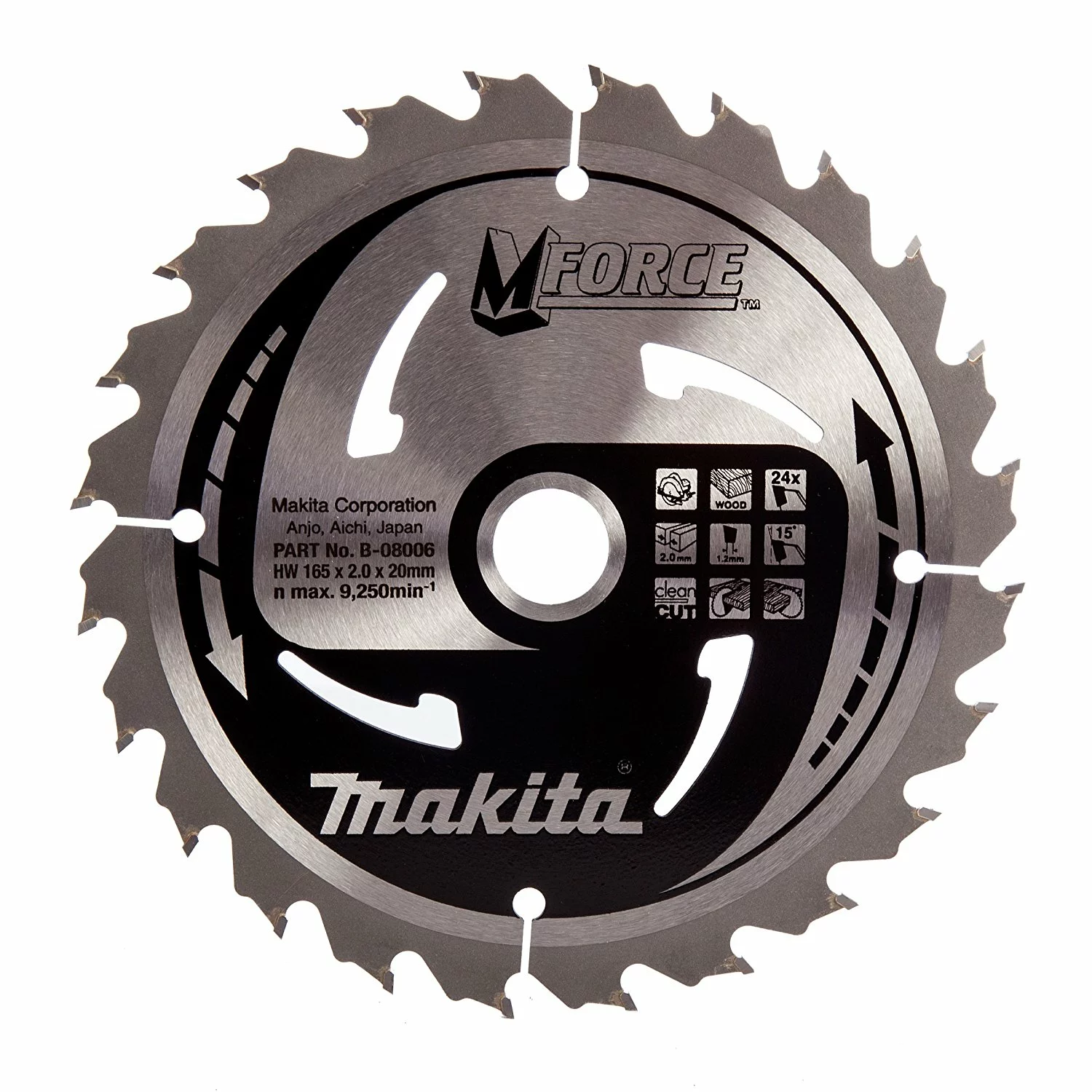 Makita A-89632 / B-08006 Mforce Cirkelzaagblad - 165 x 20 x 24T - Hout